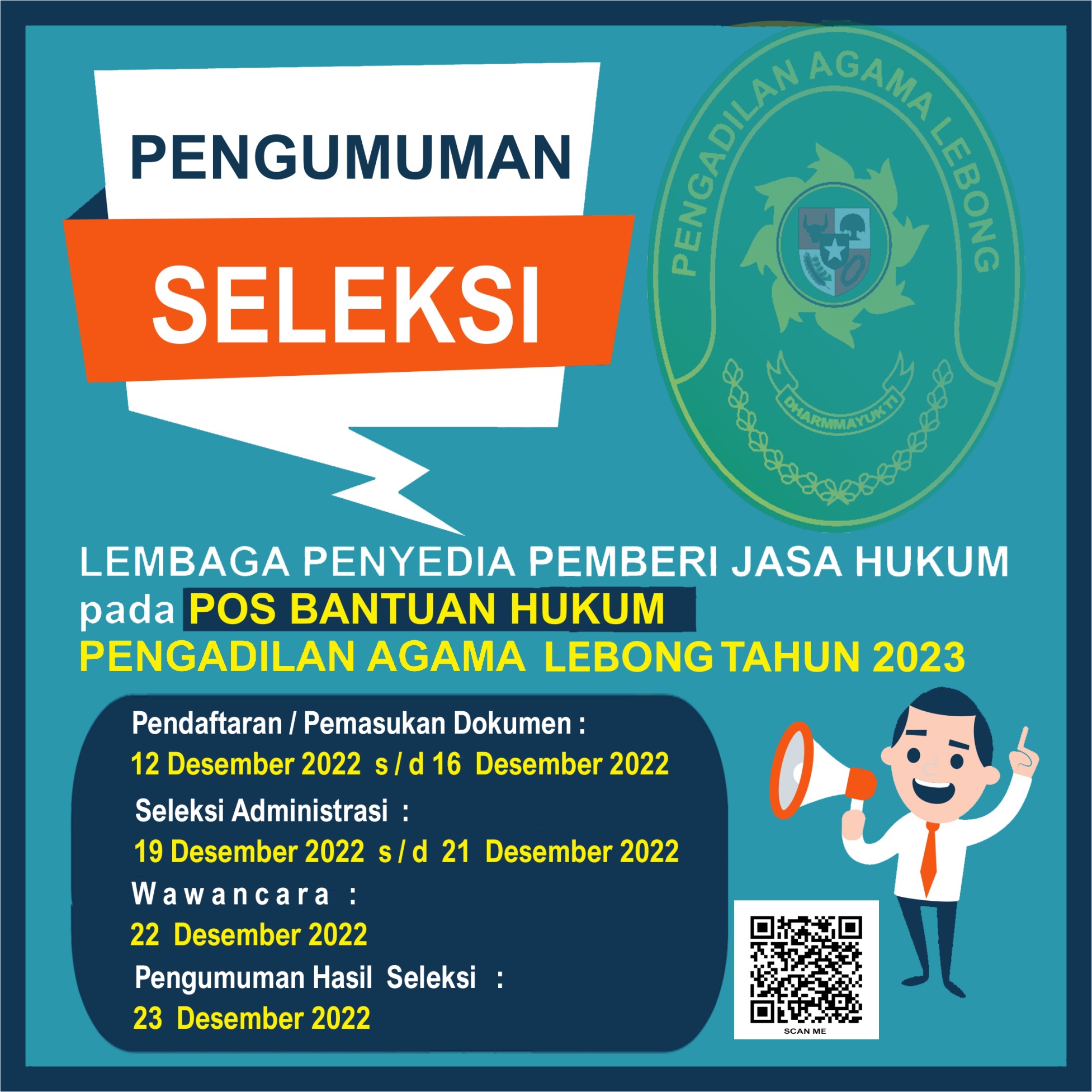 Pengumuman seleksi Posbakum